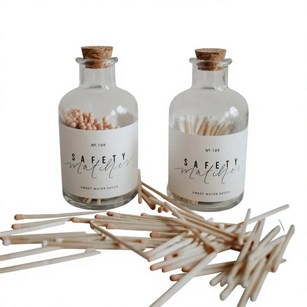 Wholesale Custom Luxury Eco-Friendly Modern Wood Safety Matches with Printed Logo Durable in Glass Jar & Bottle Bulk