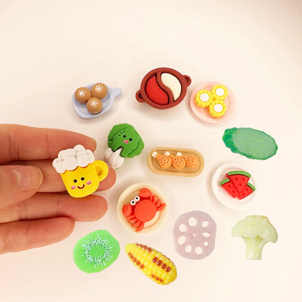 New Kids Dollhouse Play Miniature Hotpot Food Design Flat Back Resin Cabochons