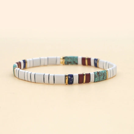 Go2boho Hematite Stone Bracelets Enamelled Tile Beaded Bracelet for Women Tila Beads Pulsera Femme Designer Enamel Jewelry