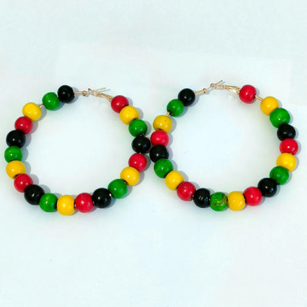 Fashion Trendy Ladies Statement Wood Earrings African Wooden Rasta Earrings for Women Jewelry