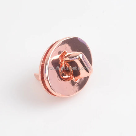 Rose Gold Metal Oval Shape Handbag Turn Lock Buckle Hardware Accessories