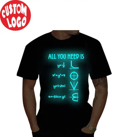 Fashion 100% Cotton Streetwear Cotton Oversized Tees Mens Glow in the Dark Fluorescent Yellow T Shirts
