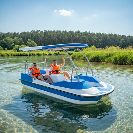 QIQU 300kg Capacity Commercial Fiberglass 4-Person Pedal Boat Rental Business Outdoor Low Maintenance Design