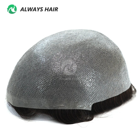 Incomparable Hair System Men Super Thin Skin Indian Human Hair Natural Wave Light Brown Toupee
