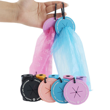 Customize Logo Portable Rubber PVC Waste Bag Clip Dispenser Carrier Pet Dog Poop Bag Holder With Hook