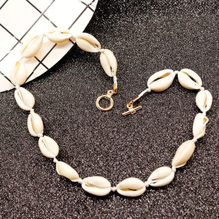 Fashion Trendy Summer Holiday Women Zinc Alloy Girl Handmade Natural Cowrie Shell Choker Jewelry Necklace