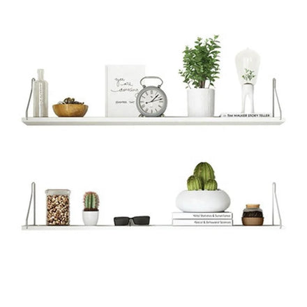 Wooden Floating Shelves DIY Wall-Mounted Storage Shelves with Hanging Book Shelves Brackets Bedroom Living Room Kitchen Bathroom