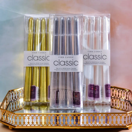Wholesale European Style Odorless and Smokeless Tall Taper Candles Electroplating Color Candle
