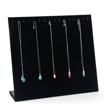 Large Black Gray Velvet Jewelry 16 Hooks Necklace Display Pendant Chains Rack Holder Display Stand Rack