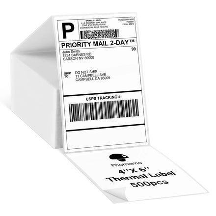 Thermal Shipping Labels Phomemo Perforated Direct Thermal Paper Self-Adhesive Mailing Sticker Label Printer Papers