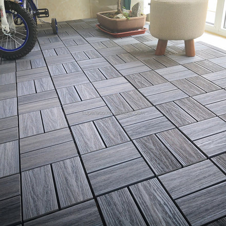 Modern WPC Deck Tiles Anti-Slip Interlocking Design for Outdoor Balcony Floors Waterproof Click Brushed Technics Price
