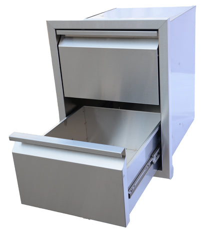 Stainless Steel 304 Outdoor Kitchen Island Double Drawers