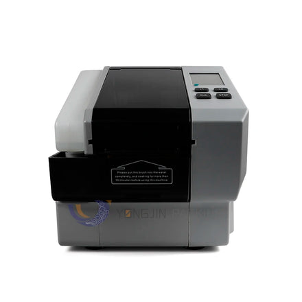 Fully Automatic Gray Yongjin PC655 Water Activated Gummed Paper Tape Dispenser for Carton Package Sealing 230mm Max Roll