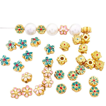 Popular Diy Jewelry Accessories Bracelets Jewelry Braiding Material Multicolor Plum Blossom Spacer Beads