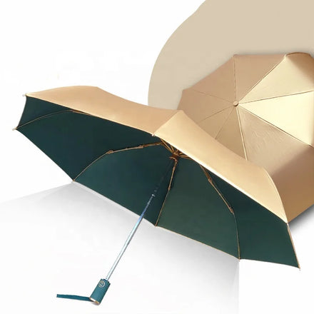 New Titanium Gold Shading Sunscreen Sun Umbrella Anti-ultraviolet Automatic Three Fold Sunny Rain Dual-use Umbrella