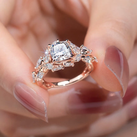Messi Jewelry MSR-920 18k 1.5ct Cushion Cut Women Jewelry Ring Luxury Engagement Ring Style Lab Diamond Ring
