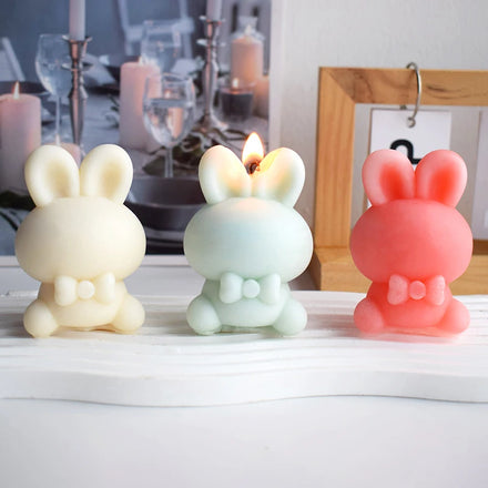 3D Easter Bunny Soap Mold Animal Rabbits Silicone Cake Baking Mould Candle Mold