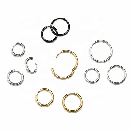 Wholesale Stainless Steel Hypoallergenic Ear Ring Dia 8-28MM Small Earring Multiple Piercing Cartilage Hoop Earrings for Women