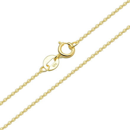 0.95mm Flat O Link Fine Jewelry Real 10K Yellow Gold Chain Flat Cable Gold Necklace Chain Solid Gold Jewelry