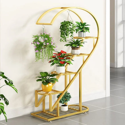Creative Wrought Iron Heart Shape Plant Stand Multi-layer Flower Stand Indoor Floor Plant Stand