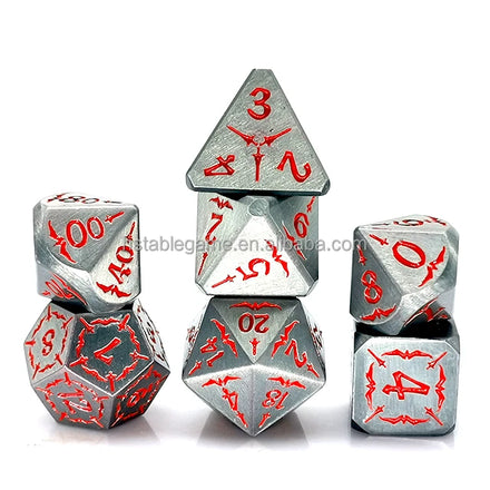 Polyhedral Dnd Dungeons and Dragons D D Rpg Dice Custom Logo Set Metal Stone