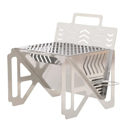 Stainless Steel Camping Grill Stove Ultralight Charcoal BBQ Rack Detachable Folding Barbecue Stand for Outdoor Use