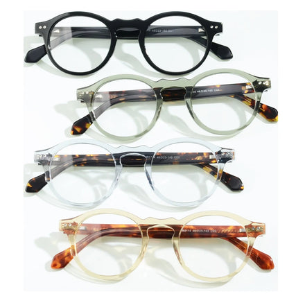 2022 Round Shaped Solid Acetate High-quality Unisex Colorful Thick Frame Eyeglasses