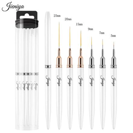 Customized UV Gel Nail Art Liner Brushes Striping Brush Kolinsky White Metal Handle Various Sizes Nylon Material Synthetic Hair