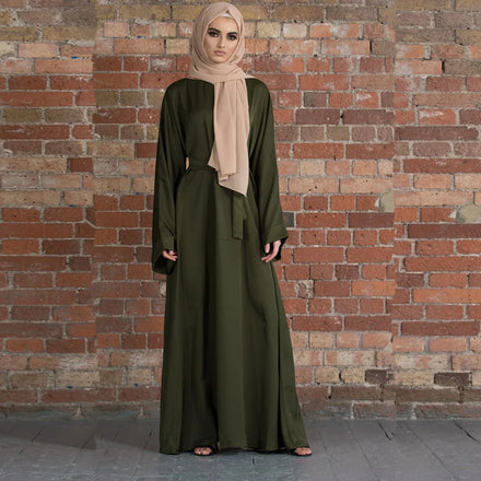 Wholesale Ethnic Clothing Abaya Women Muslim Dress 2023 Basic Middle East Turkey Solid Large Gown Dress Pour Femmes