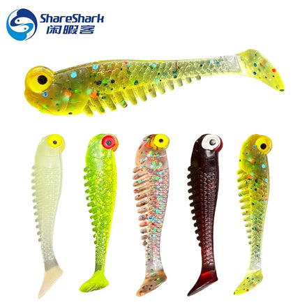 Fishing Lure Luya Bionic T-tail Small Fish Bait Luminous Freshwater Soft Plastic Small Colored T-tail Fish Lure