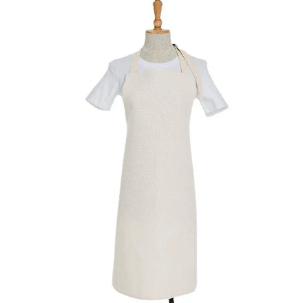 26/31.5 Inches 66/80 cm Natural Color Custom Sublimation Linen Adult Aprons for Home Hotel Kitchen Use
