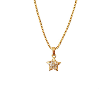 Women Jewelry 18K Gold Jewelry Wholesale Chains Pendant Simple Elegant Star Necklace La Cadena De Las Estrellas Joias Em Ouro