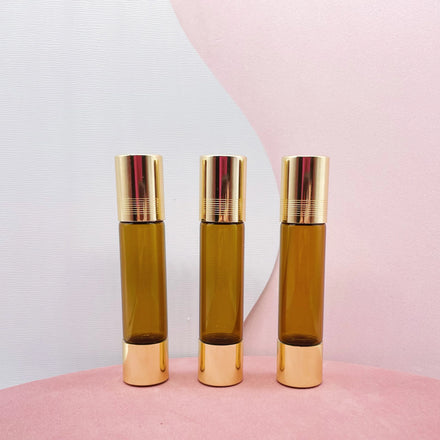 10ml 15ml Amber Gemstone Roller Ball Double Head Glass Essential Oil Roll on Roller Bottle