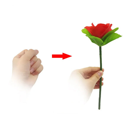 Classic Stage Magic Appearing Rose Silk Change to Flower Magic Trick Fold Rose Magic Tricks Props Toy