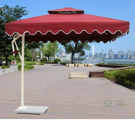 Modern Large Square Parasol 2M-3M Garden Beach Umbrella Stand Commercial Advertising Hotel Leisure Outdoor Umbrella Wholesale