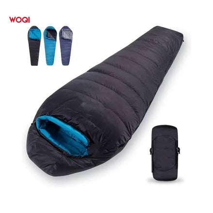 WOQI High Quality Winter Mummy Sleeping Bag for Camping with Free Compression Sack