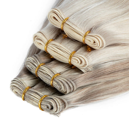 Russian Thin Invisible Genius Weft Hair Extensions 12A Double Drawn Virgin Genius Weft Human Hair Extensions
