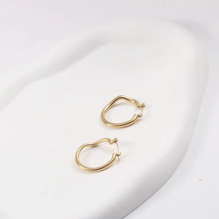 New Trendy Earring 18K Gold Plated Irregular Bend Lines Simple Hoop Earrings for Women Stainless Steel Jewelry Wholesale