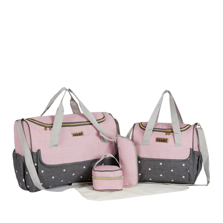 Hot Selling Land Mom Diaper Bags Landuo Mom Large Size 5 Piece Set for Polyester Waterproof Fashion Lequeen Diaper Bag