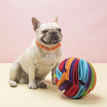 Interactive Eco-Friendly Felt Dog Snuffle Ball Toy Foldable Cloth Slow Feeding Sniffing Ball
