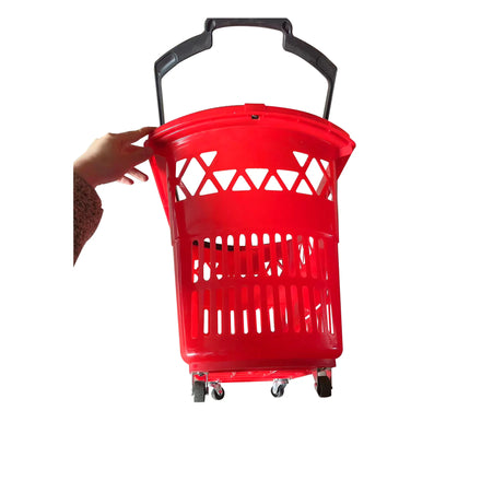 Berys BYS-B027 20L PP Plastic Shopping Baskets on Wheels with Custom Logo for Hand-Carry Grocery Use