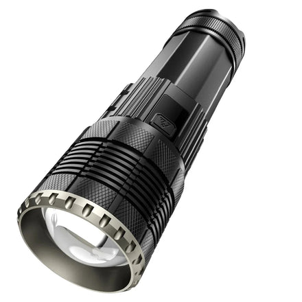 Super Bright 30W LED White Light Flashlight Long Range 2000 Meters Three-Color Induction Taillight Zoom Torch Camping IP65