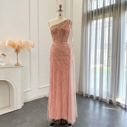 Jancember LSCZ10 Formal Sequins One Shoulder Mermaid Evening Party Dresses
