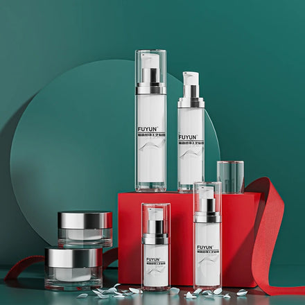 FUYUN 15 30 50 100ml Luxury Silver Acrylic Airless Pump Sprayer Skincare Packaging Set for Face Mask & Wigs