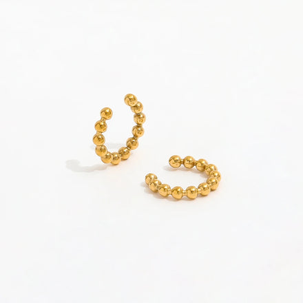 Fenny PVD Plated OD11MM Permanent Simple Beads Cuff Earring Tarnish Free Wholesale Stainless Steel Ladies Jewelry