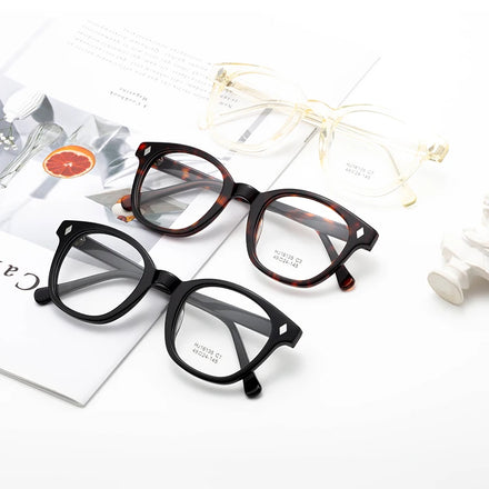 Custom Logo OEM Unisex Luxury Diamond Face Shape Anti-blue Light Acetate Full Rim Durable & Lightweight Eyeglasses Frames