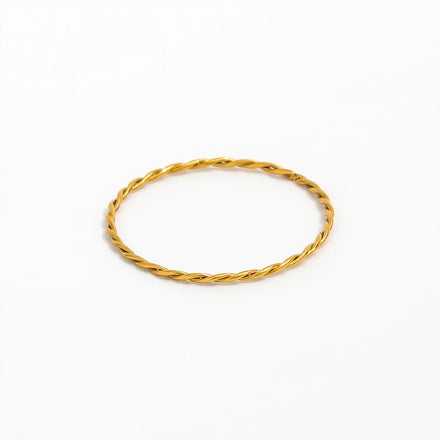 Fenny 18K Gold Plated Tarnish Free Minimalist Thin Twisted Rope Ring Versatile Jewelry Stainless Steel Wholesale Jewelry