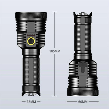 Helius Strong Aluminum USB Rechargeable Durable Outdoor Camping Long-range Super Bright Flashlight with 1000+ Lumens