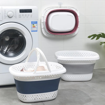 Household Plastic Large Collapsible Basket Storage Basket Laundry Basket Hamper for Cloths