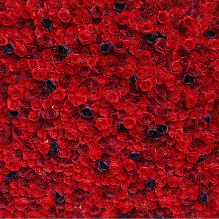 ISEVIAN 3d 8x8 Fabric Red Rose Flower Wall Hanging Backdrop Wedding Decorations